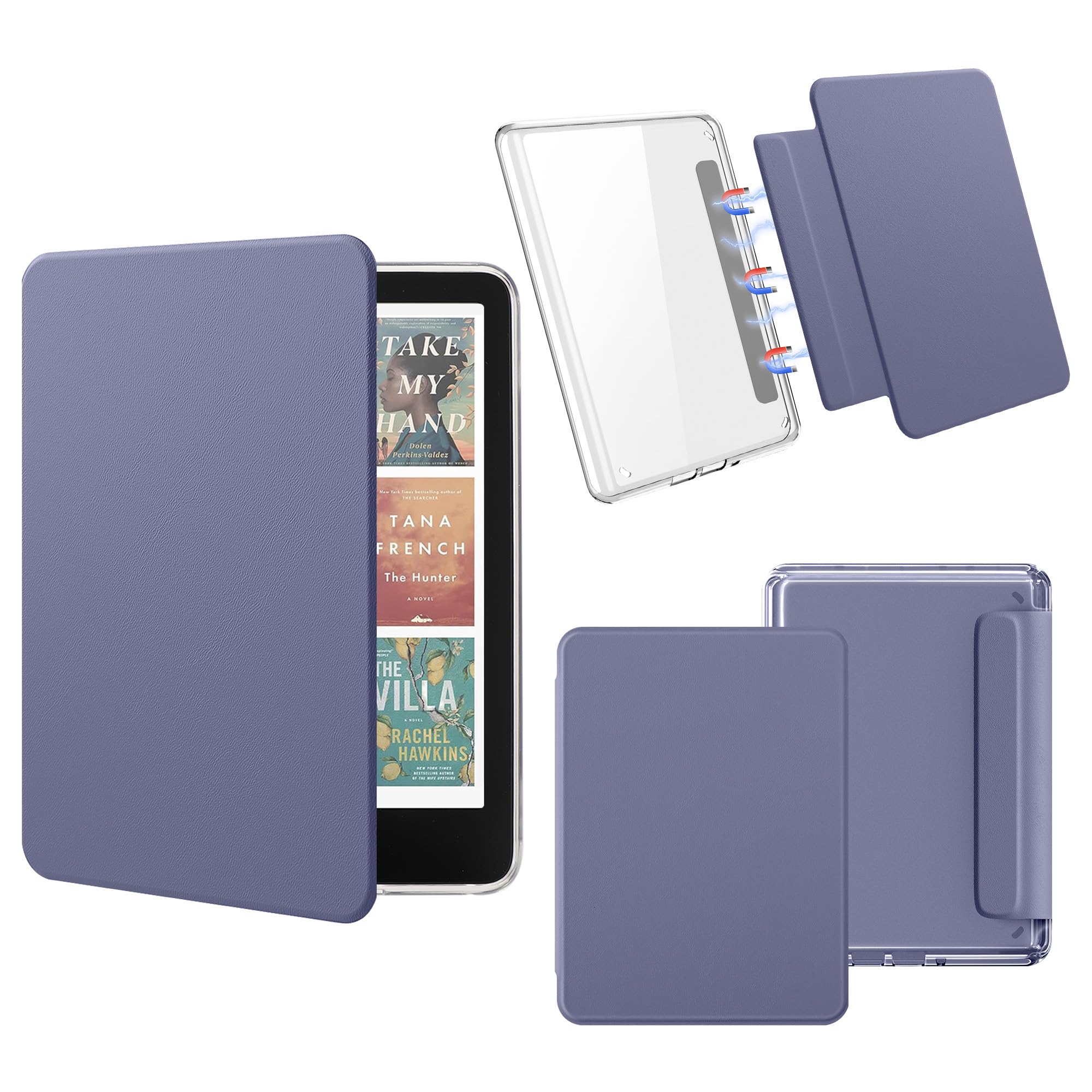 Photo 1 of Vane Oak Magnetic Detachable Case for All-New 7" Kindle Paperwhite 12th Gen 2024 and Kindle Colorsoft Signature Edition, Light PU Leather Cover Case with Auto Wake/Sleep, Lavender Purple