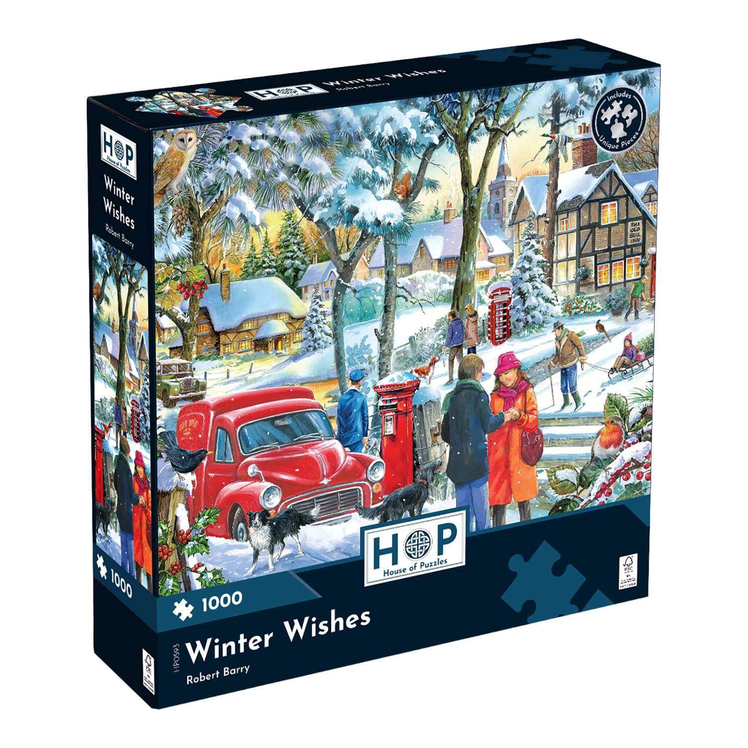 The House of Puzzles - Winter Wishes Jigsaw - 1000 Piece Jigsaws For Adults, Artist Illustrated, Scenic Landscape, Deluxe Puzzle Gifts