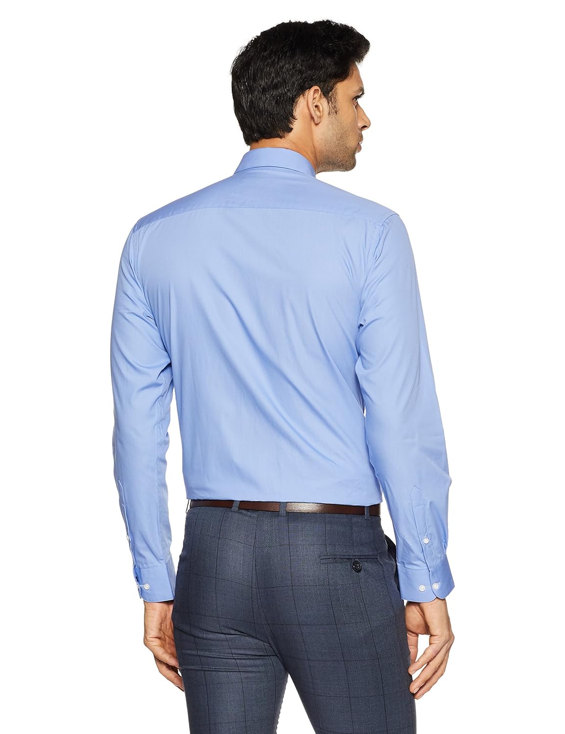 peter england men's solid slim fit formal shirt