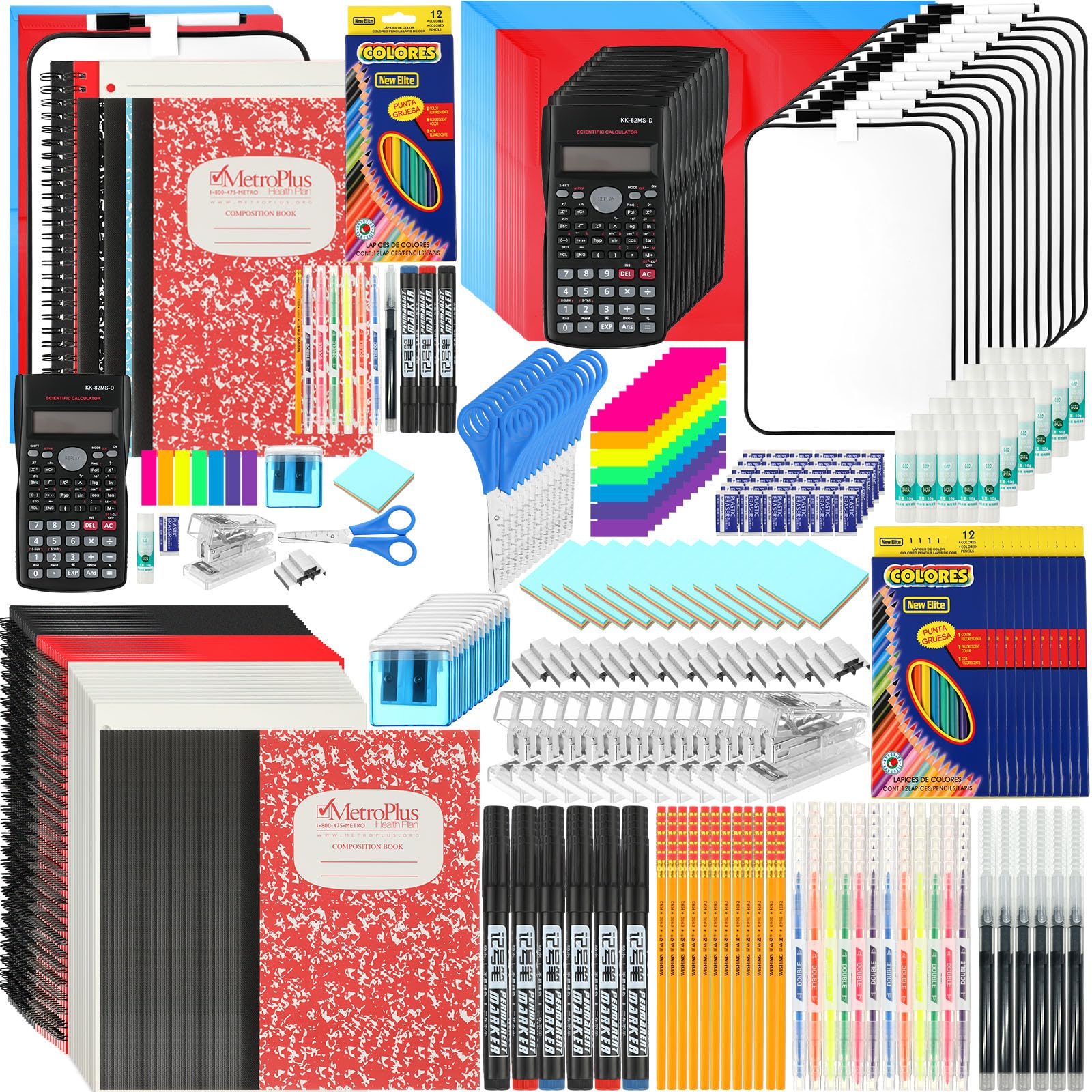 Photo 1 of ** NO RETURN/ FINAL SALE** Gilprop 12 Sets Middle and High School Supplies Kit, 51 Pcs Per Set Back to School Supplies College Bundle Essential Stuff Bulk Stapler Notebook Calculator for Senior Student Girl Teen Classroom Boy