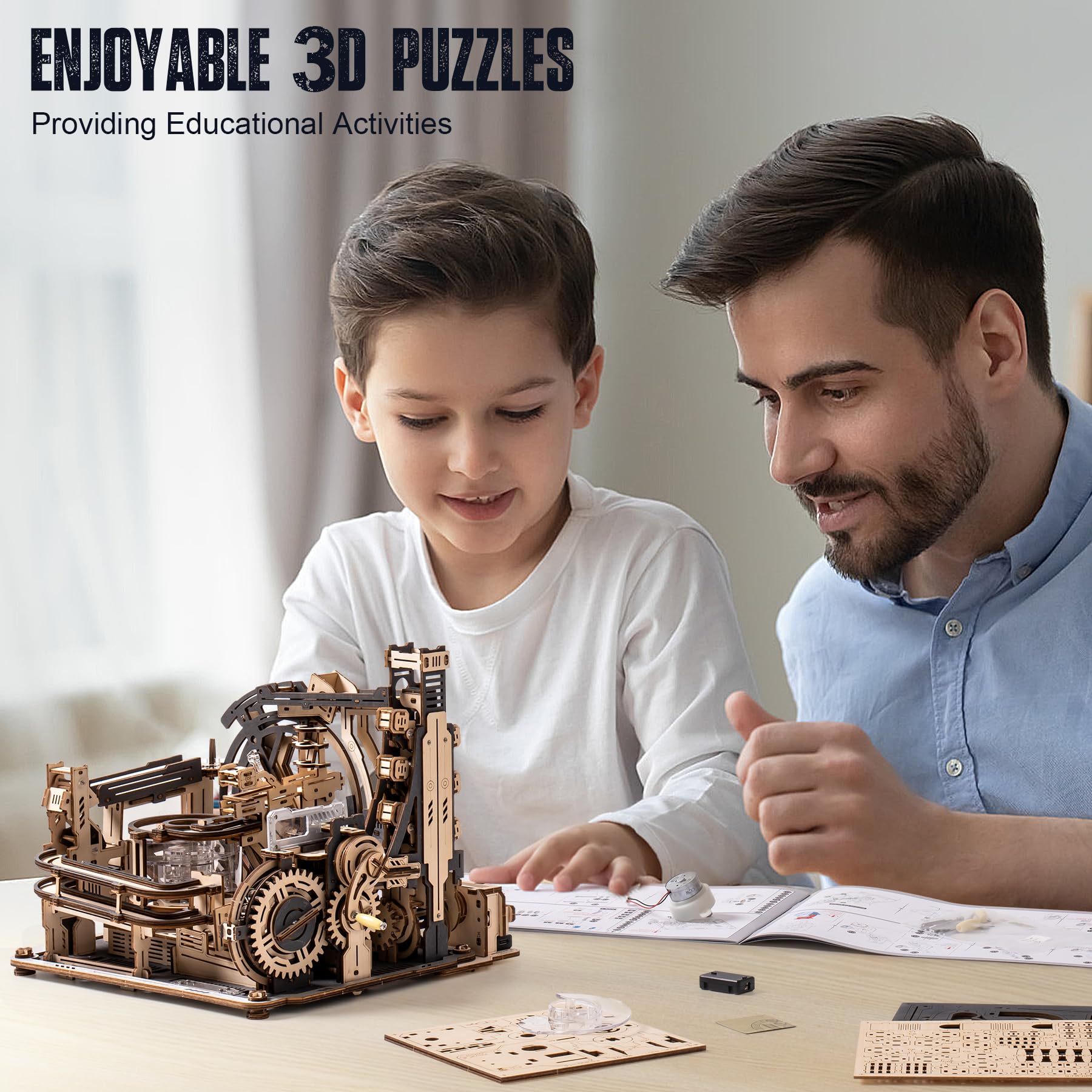 RoWood 3D Puzzles for Adults,Wooden Puzzles for Adults,Marble Run Model Kits,3D Wooden Puzzles Gift