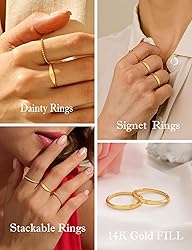 ZNBOH 14k Gold Filled Rings for Women Non Tarnish