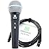 Microphone Vocal DM-58-B Avec Interrupteur – Set De 5 Micros + Câbles XLR 5m – Son Chaleureux, Directivité Supercardioïde