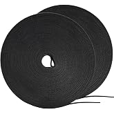 Hitotsu 164ft x1/2 inch Reusable Fastening Cable Ties, 82ft x 2Rolls | Double-Sided Hook Loop Roll,Self-Gripping Strips,Multi-Purpose Wrap Fasteners for Office,Home,Data Center,Wire Bundling