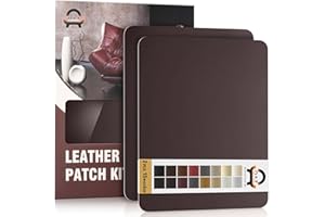 OAZ Leather Repair Patch Tape, 9"x 11" Self Adhesive Leather Repair Tape for Furniture, Leather Repair Kit for Car Seat, Couch, Sofa, Chair, Boat Seat - Dark Brown