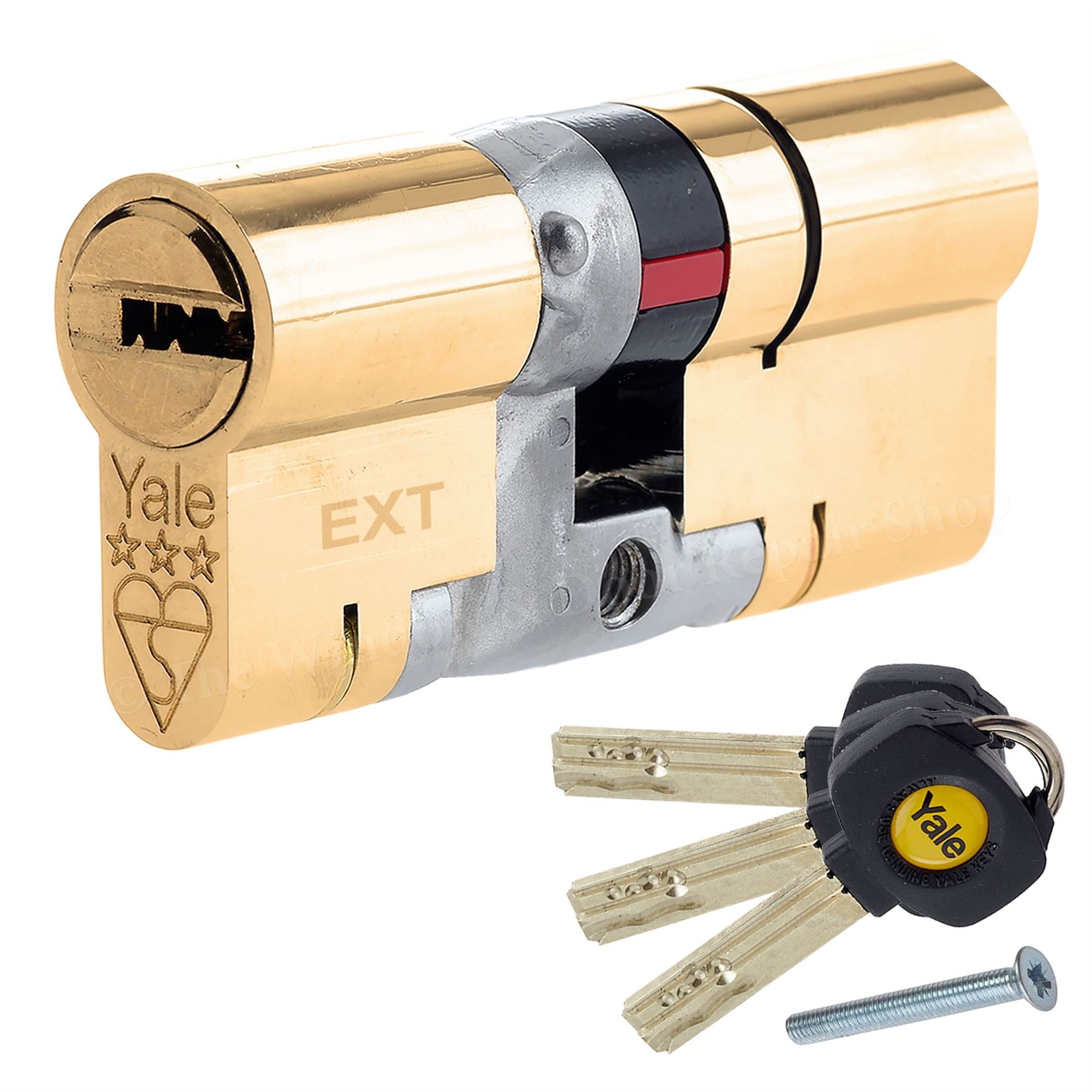 Yale 50 (INT) X 50 (EXT) 50/50 Brass YALE Platinum 3 Star Euro Cylinder Barrel Anti Snap Bump High Security uPVC Door Lock TS2007:2014 Lock