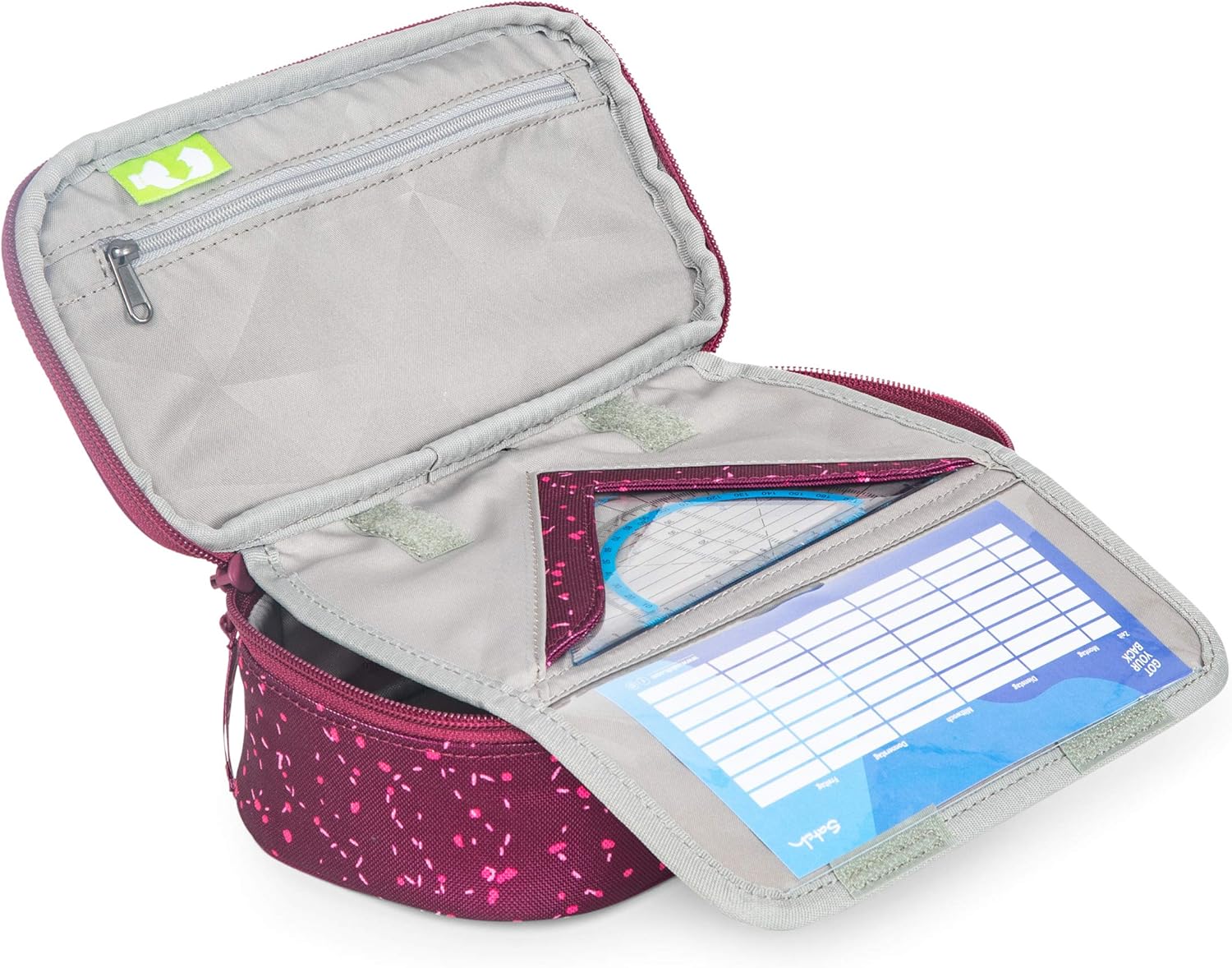 SATCH Unisex-Kinder Pencil BOX Münzbörse Mehrfarbig (Funky Friday), Small Triangles Blue Pink Yellow (Multicoloured), Única - Image 4