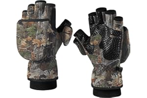 Riverruns Winter Fishing Gloves Convertible Mittens and Fingerless Gloves for Men Women, Ideal for Ice Fishing, Photography, Hunting, Outdoor Use