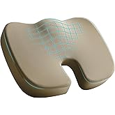 Skechers Memory Foam Seat Cushion,Office Chair Cushion for Tailbone Pain Relief,Butt Pillow for Office Chair,Car seat Cushion