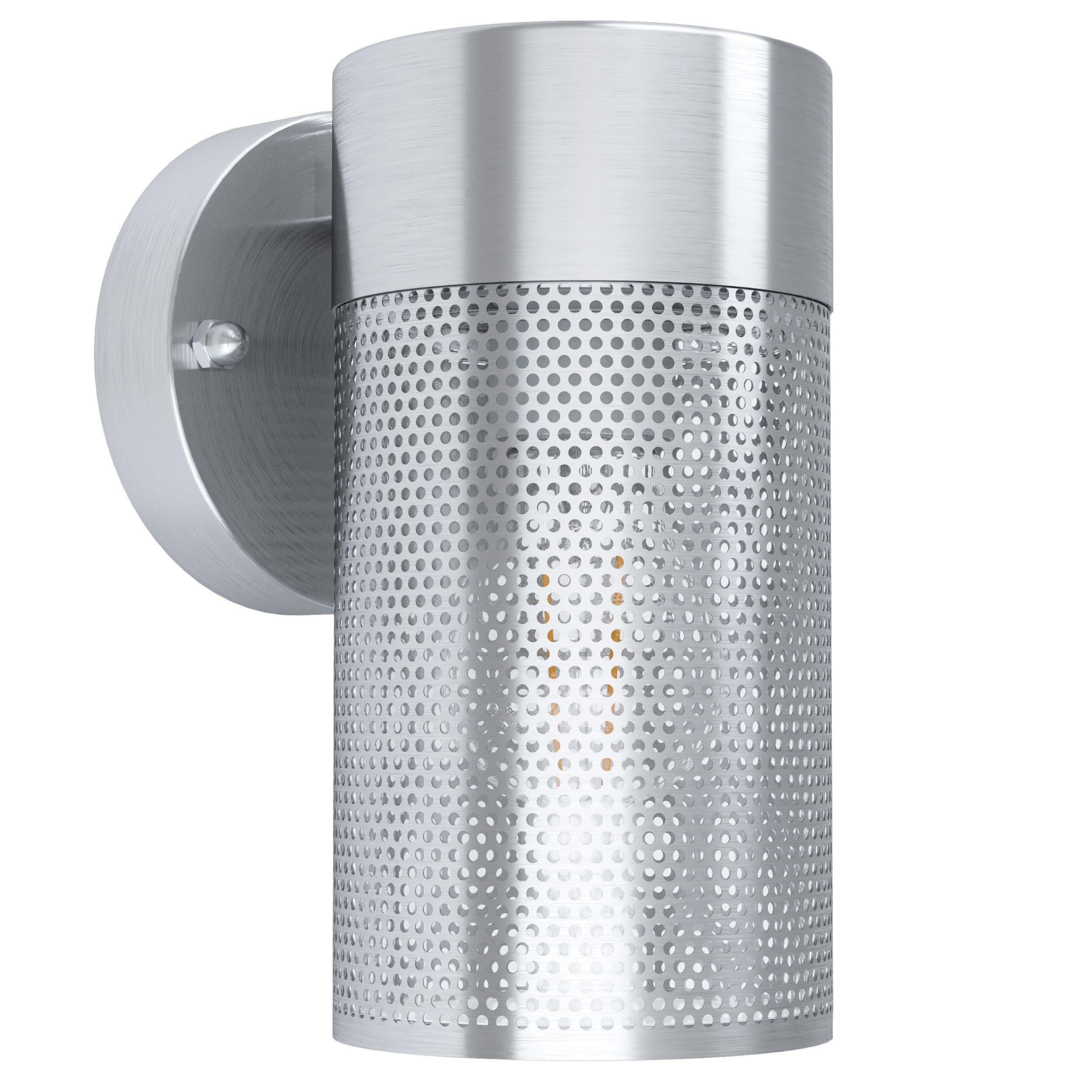 EGLO Fantecolo Outdoor Wall Light, 1 Bulb Outdoor Light, Modern Wall Light Made of Stainless Steel and Glass in Clear, Outdoor Lamp with E27 Socket, IP44