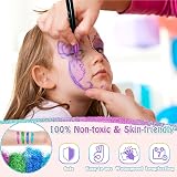 Lubibi Glitter Tattoos Kit for Kids 24 Colors Stencils Markers Party Favors view 6