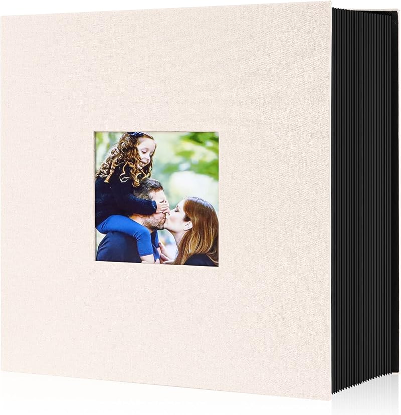 Benjia Photo Album 6x4 Slip In Linen 600 Pockets Holds 10x15cm Beige