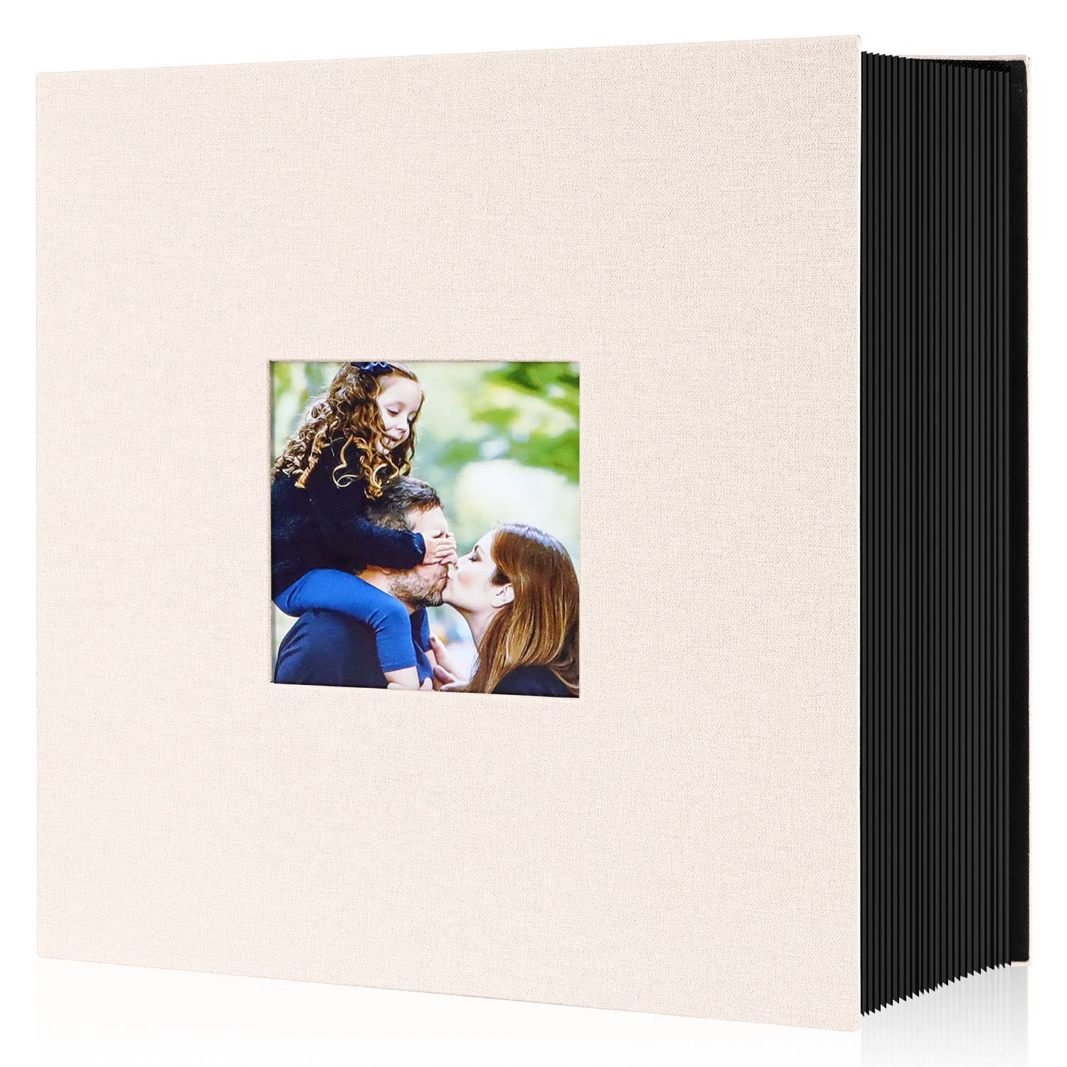 Benjia Photo Album 6x4 Slip in, Linen 600 Pockets Photo Albums Holds Landscape and Portrait 10x15cm Picture Beige — image 1