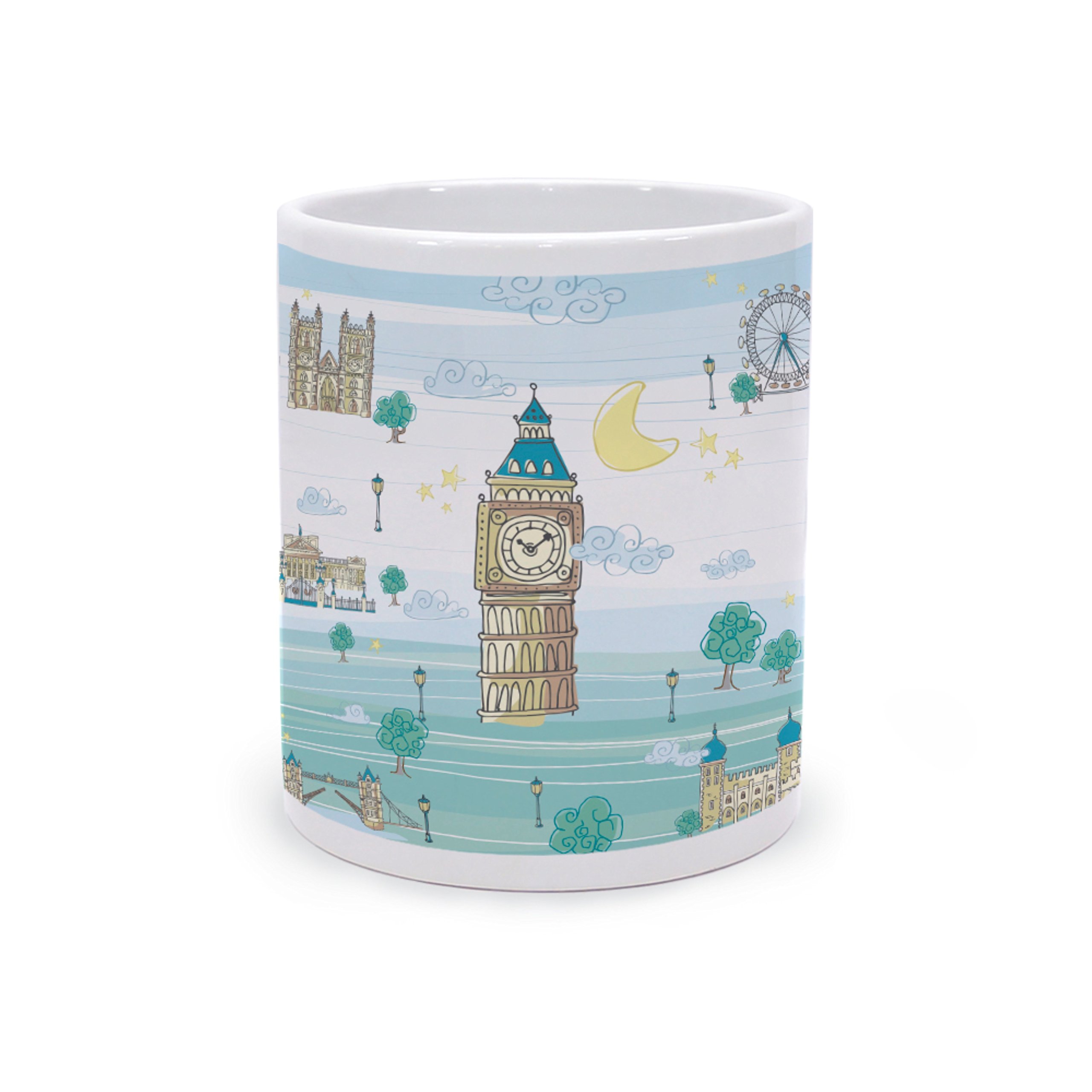 Eiffel Baby England Mug – Ceramic, Diameter 80 x 95 mm, Blue/Green