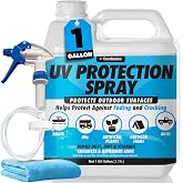 UV Protection Spray for Outdoor Surfaces &ndash; Helps Reduce Fading, Cracking, and Stains &ndash; Non-Greasy, Matte Finish &ndash; Includes Sprayer &amp; Towel &ndash; Use on Vinyl, Plastic, Rubber, Artificial Plants
