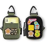 Tactical Geek Storage A6 Mini Size EDC Utility Pouch, Mini Coin Purse with Custom Carabiner, EDC Mini Size Pocket Organizer, Wireless Headset Pack, Key Waist Case for Daily Carry-Green