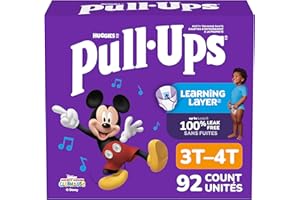Pull-Ups Boys Potty Training Underwear, Easy Open Toddler Pants 3T-4T, Learning Designs for Toddlers, 92 count