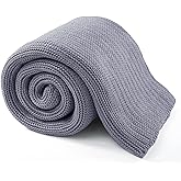 Guohaoi Knitted Weighted Blanket for Adults (Light Grey 60"x80" 15lbs) No Beads Cooling Throw Blanket for Hot Sleepers, Home Decor Breathable Chunky Knit Heavy Blanket Use on Queen/King Size Bed
