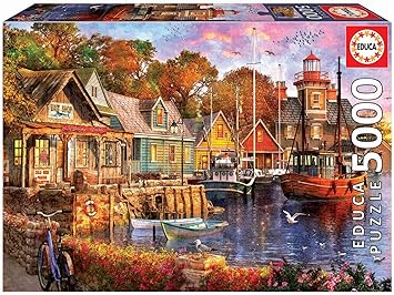Educa Borras - Genuine Puzzles, Puzzle 5.000 piezas, Atardecer en el puerto (18015): Amazon.es: Juguetes y juegos