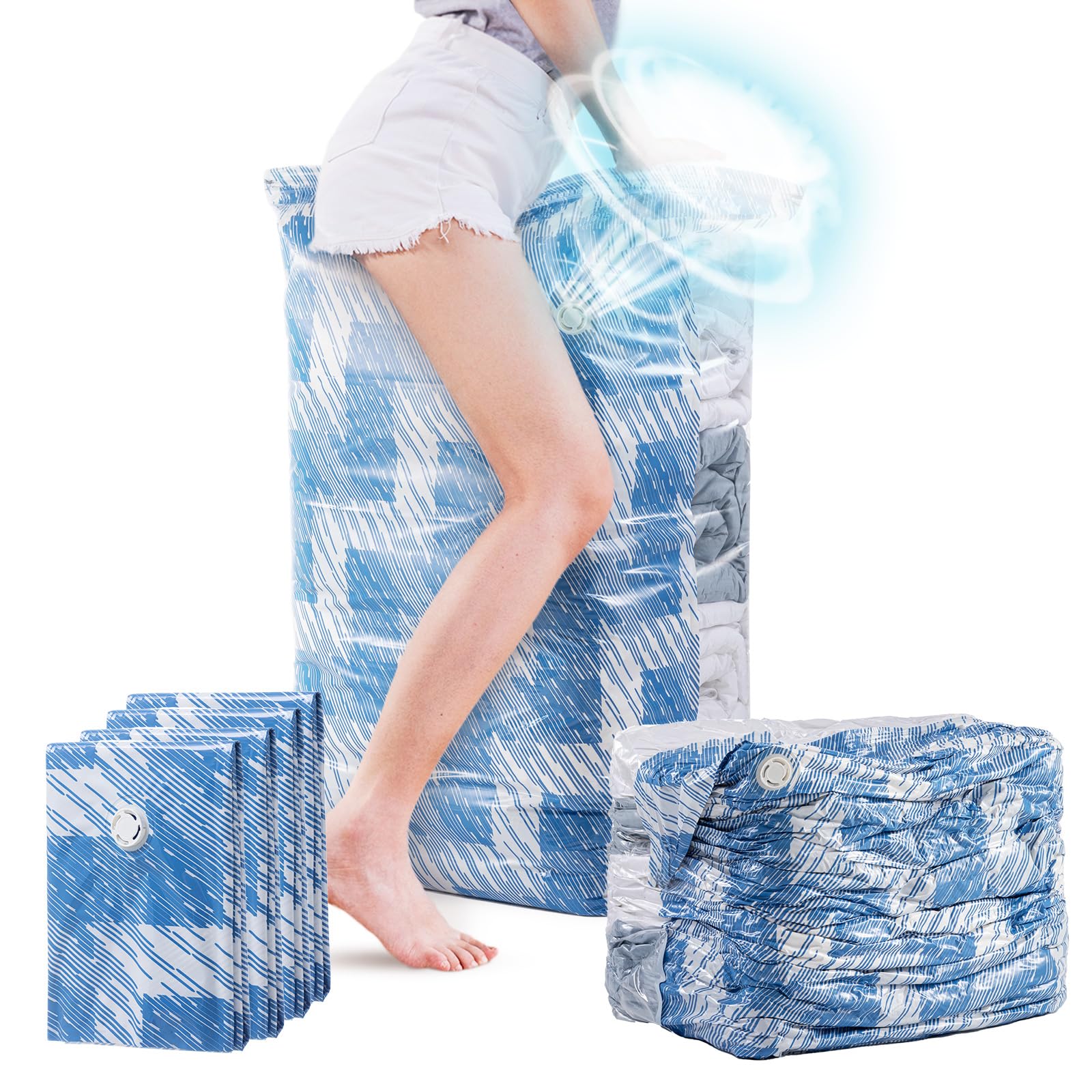 TAILI Extra Large Vacuum Storage Bags Cube 4 Jumbo Reusable Vacuum Pack Bags for Clothes Duvet Travel and Home Comforters Blankets Bedding Compression,Space Saver