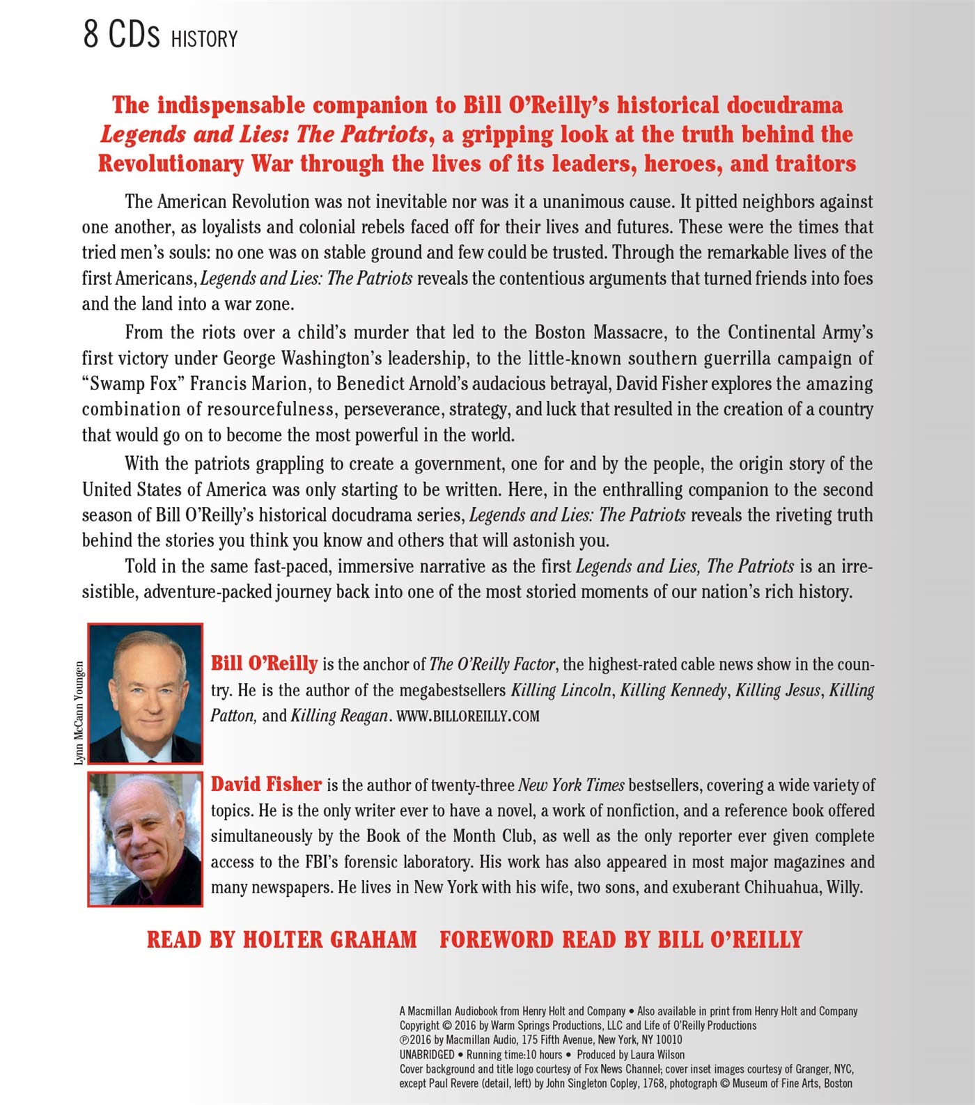 Bill O Reilly S Legends And Lies The Patriots Amazon De Fisher David Graham Holter Bucher