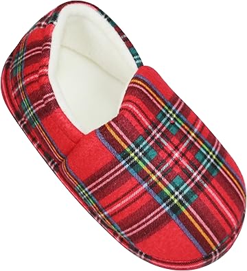 red tartan slippers