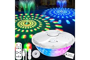 Rechargeable Pool Fountain with Remote,8000mAh Floating LED Pool Fountain with Light,Above Ground Pool Water Fountain Pump,Ou