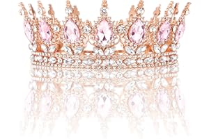 NACKIY Gold Crown for Women, Crystal Queen Tiaras Headband Wedding Bridal Hair Accessories, Birthday Party Prom Cake Topper