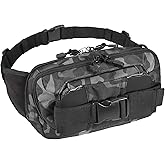 LarKoo Tactical Fanny Pack for Concealed Carry Sling Bag CCW Crossbody Waist Bag for Men&Women EDC Gear with Adjustable Strap&Touch Screen (ACU black)