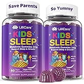 LILICARE Kids Sleep Gummies, Kid Calcium Gummies + D3, Sleep Aid, Kid Ashwagandha Gummy, Phosphatidylserine, L-Theanine for Brain Focus, Unwind, Sweet Dream Magic Supplement for Kids Parents, 2Pack
