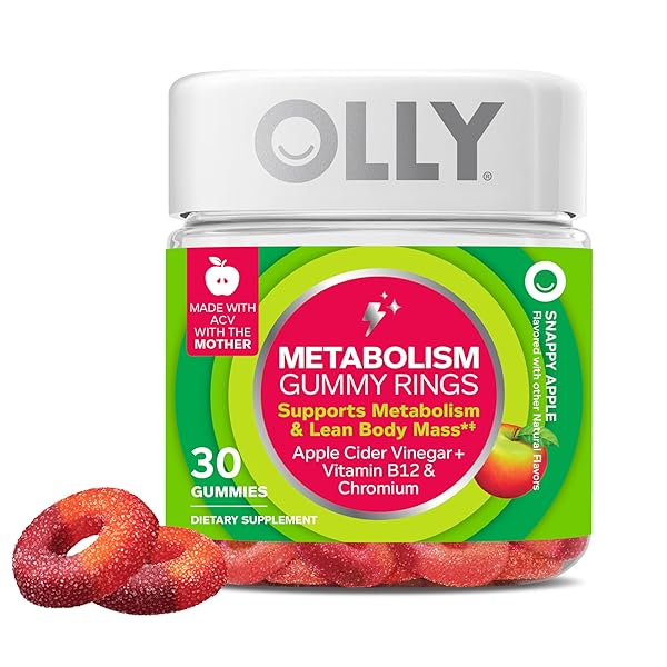 OLLY METABOLISM GUMMY RINGS, APPLE CIDER VINEGAR, VITAMIN...