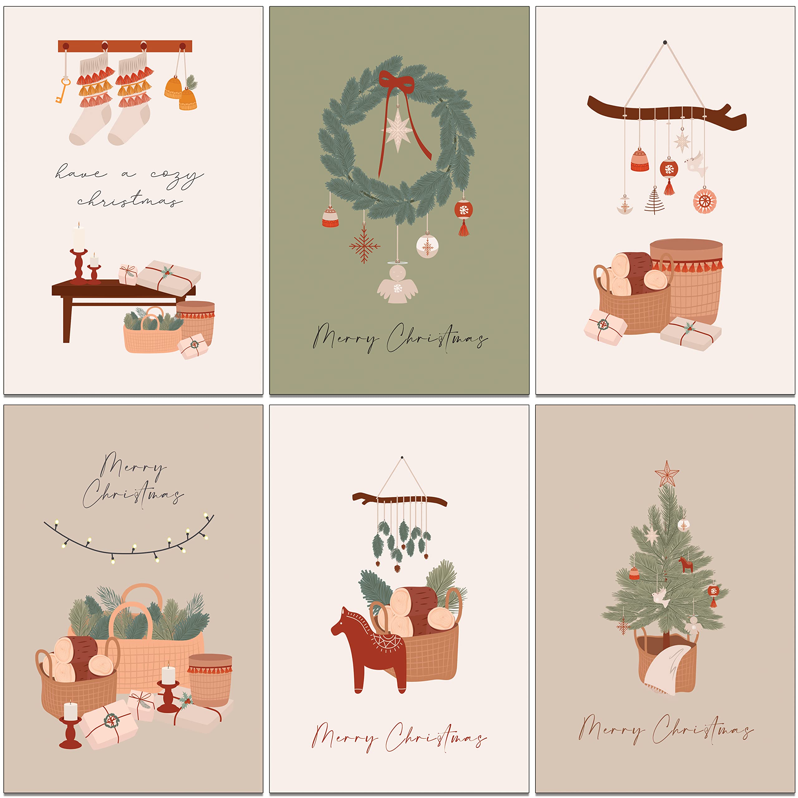 36 x Stylishly Simple Eco Friendly Traditional Christmas Cards made from Recycled Paper