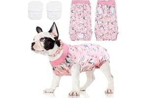 PEDOBI Dog Surgery Recovery Suit with 2Pcs Dog Diapers for Surgery Female Male Dogs, Pet Recovery Shirt Dog Abdominal Wound Bandages, Substitute E-Collar & Cone, Prevent Licking Dog Pet Surgery Suit M