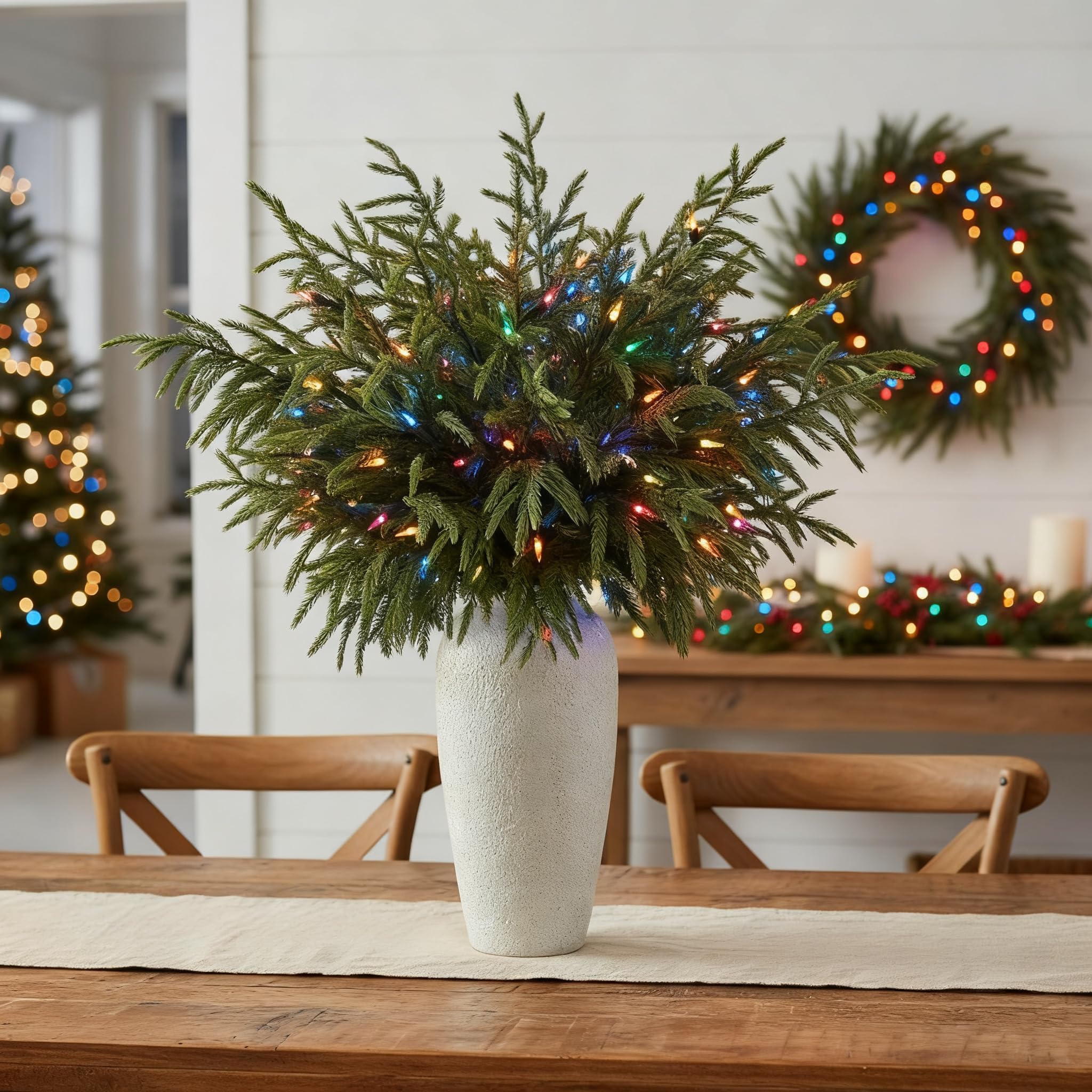 Photo 1 of ***MISSING PARTS***
Large Christmas Norfolk Pine Stems 36 Inch, Long Greenery Artificial Realistic Lighted Pine Branches with Lights for Tall Vase, Fireplace Mantel Decor, Centerpieces & Indoor Decorations, Filler