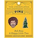 Bob Ross and Happy Tree Enamel Pin Set - 2 Unique Colored Metal Lapel Pins