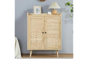 LEVNARY Shoe Storage Cabinet, 5-Tier Shoe Cabinet Storage Entryway with Adjustable Shelves, Wooden Storage Cabinet with Doors for Hallway Closet Living Room (Natural Oak)