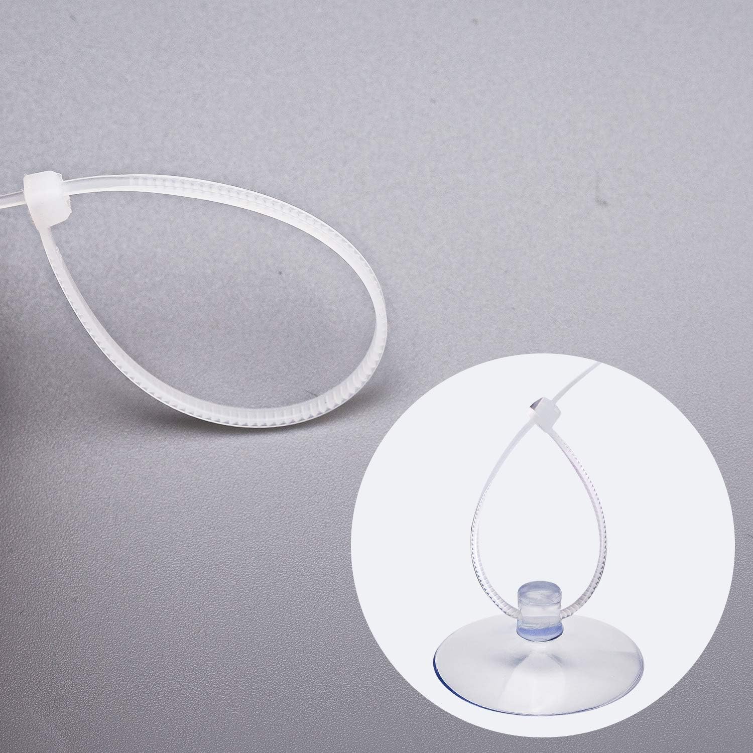 SAVITA 20 Pcs Aquarium Suction Cups Fish Tank Suction Hooks with Removable Hooks and 40 Adjustable Zip Ties for Aquarium Binding Moss Plants - Image 4