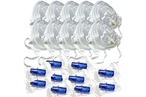 Kemp USA Adult and Child CPR Mask with Training Valve for CPR Training Classes - 10 Sets of Masks and Disposable Training Valves