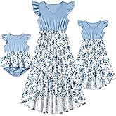 Focamia Mommy and Me Dresses - Family Matching Outfits for Women,Baby Girls - Great for Photos,Vacation and Mother's Day