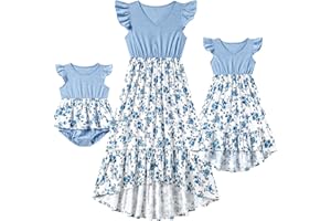 Focamia Mommy and Me Family Matching Outfits Women and Girls Stylish Dresses