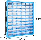 TekBox DIY Tool Bits Storage Organiser Unit 60 Small Drawers Workshop Cabinet view 3