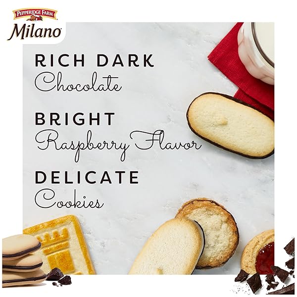 PEPPERIDGE FARM MILANO COOKIES, RASPBERRY CHOCOLATE, 7 OZ. BAG