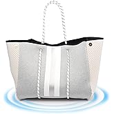 IBEE Neoprene Tote Bag for Women - Large Handbag, Beach and Pool Tote, Foldable