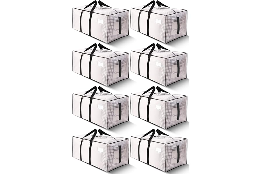HOMESURE Supports 200lbs Heavy Duty Moving Bags - Strong Zipper & Wrap-Around Handles - Water-Resistant Storage Totes, Durabl
