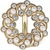 Craftisum 20 pcs Openwork Faux Pearl and Rhinestones Embellished Metal Sewing Shank Buttons - 21mm - 27/32"