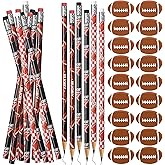 InkShine Football Party Favors Football Pencils Erasers 72Pcs Sports Themed Wooden Pencils for Birthday Sports Events (Football)