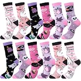 HooLing 12 Pairs Unisex Animal Socks Funny Novelty Holiday Gift | Unisex Halloween Novelty Socks, Colorful Cute Fun Winter Crew Socks, Holiday Gift Socks for Men Women