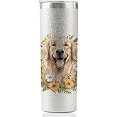 Onebttl Golden Retriever Gifts for Women Dog Lovers Owners, Dog Mom on Christmas, Birthday, 20oz Glitter Vacuum Insulated Stainless Steel Tumbler