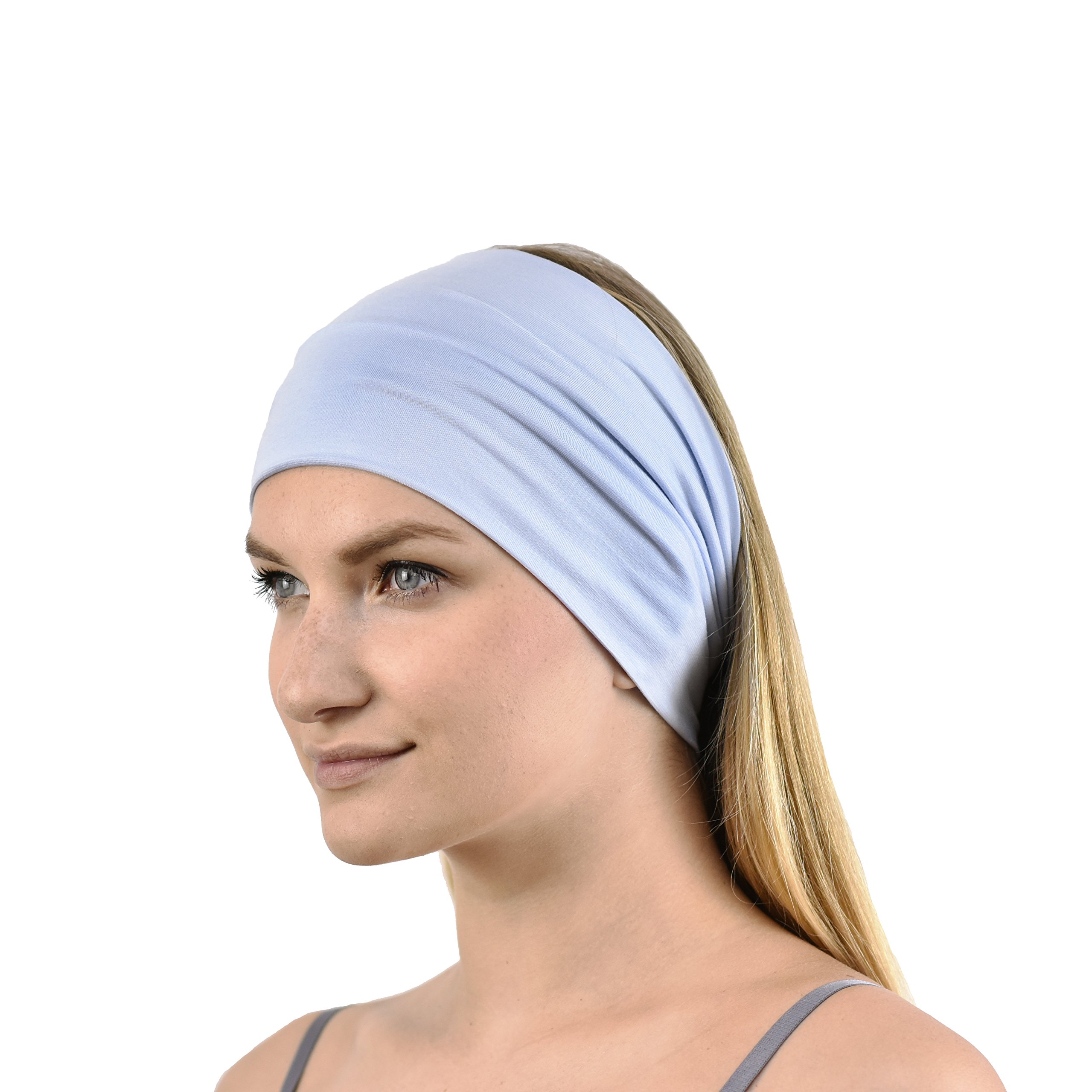 Jasmine Silk Unisex Bamboo Headband Hair Band (Blue) — image 1