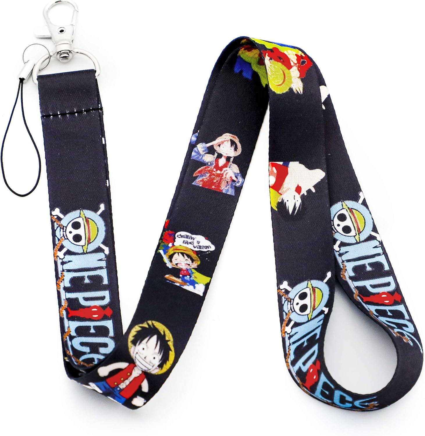 One Piece Anime Straw Hat Crew Line Luffy Lanyard Key Chain ID Card Badge Holder